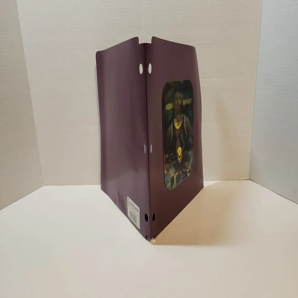 Rare 3-D Kobe Bryant School Folder Cool Moves Plastic 3 Ring Item #55002 Purple